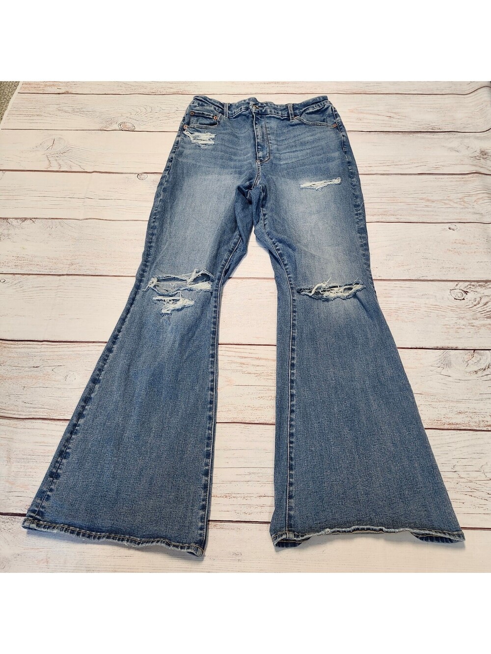 American Eagle Curvy Super High-Rise Flare Jeans Blue Size 14
